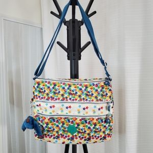 Kipling Alvar Crossbody Bag Rare Multicolor Stars Print